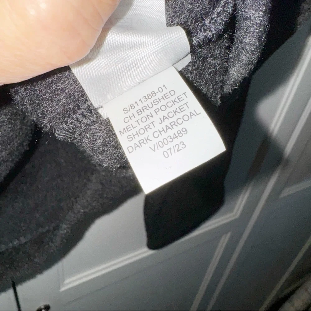 Banana Republic Women’s Brushed Melton Pocket Short Jacket Drk Charcoal Gray XS